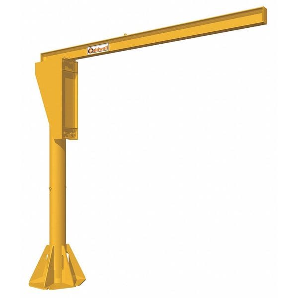 Jib Crane, Base Mounted, 4,000 lb Capacity, Height Under Span: 16 ft
