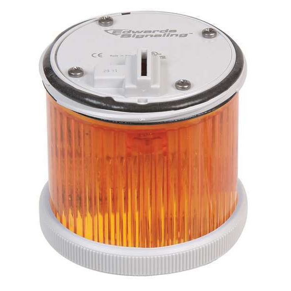 Stacklight Warning Light, 24V AC, 24V DC, Amber, 70 mm Dia., 3 1/8 in Height, LED