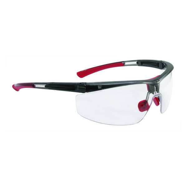 North Adaptec, Safety Glasses, Anti-Fog, Anti-Static & Anti-Scratch, Clear Lens, Black/Red Frame