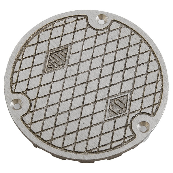 Strainer, Cast Iron, Nickel Bronze Finish, Round, 5 3/4 in Dia, Screw In