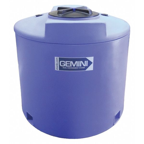 Storage Tank, Double Wall Vertical, LDPE 1.5, Blue, 220 Gal