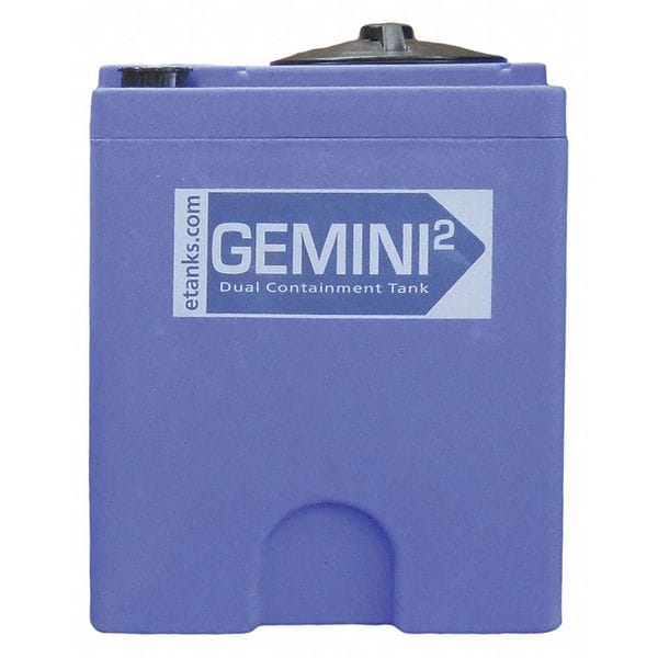 GeminiDual Containment Storage Tank, Double Wall, Square, LDPE 1.5, Blue, 20 Gal