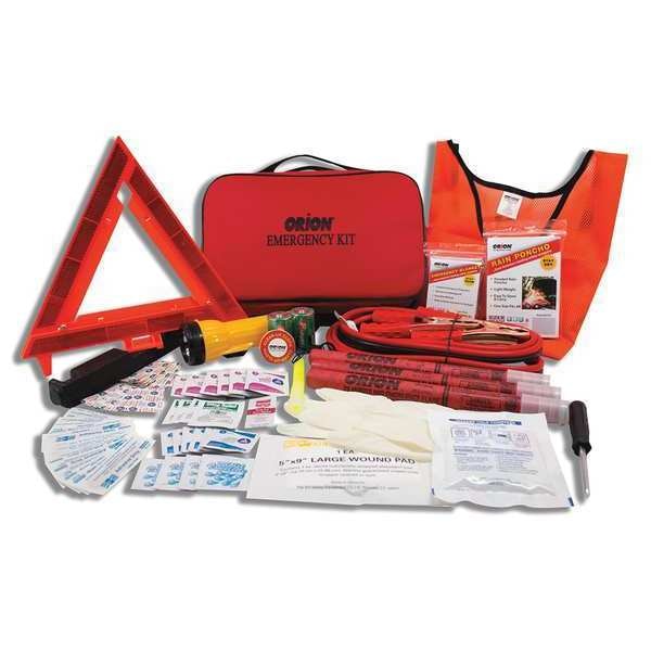 Deluxe Roadside Emergency Kit with Warning Triangle, 79-Piece, Carrying Case