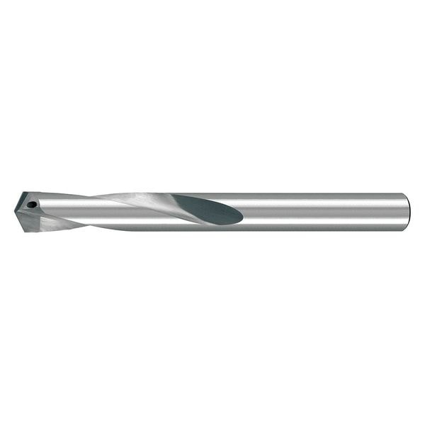 Screw Machine Drill Bit, 19/64 in Size, 125  Degrees Point Angle, Carbide-Tipped, Uncoated Finish
