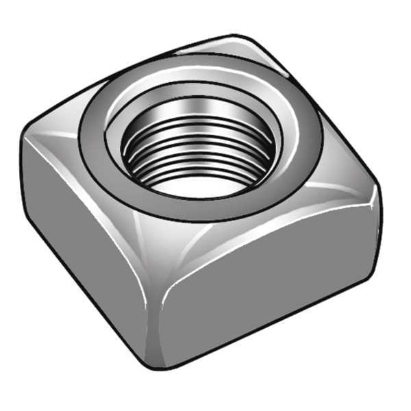 1/4"-20 Carbon Steel Plain Finish Square Nut - Heavy, 50 pk.