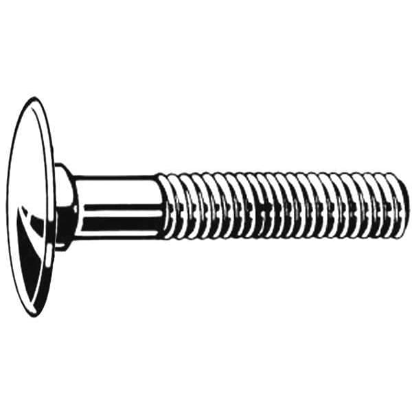 Step Bolt, 3/8"-16, 1-1/2 in L, Steel, A307B, Plain, 50 PK