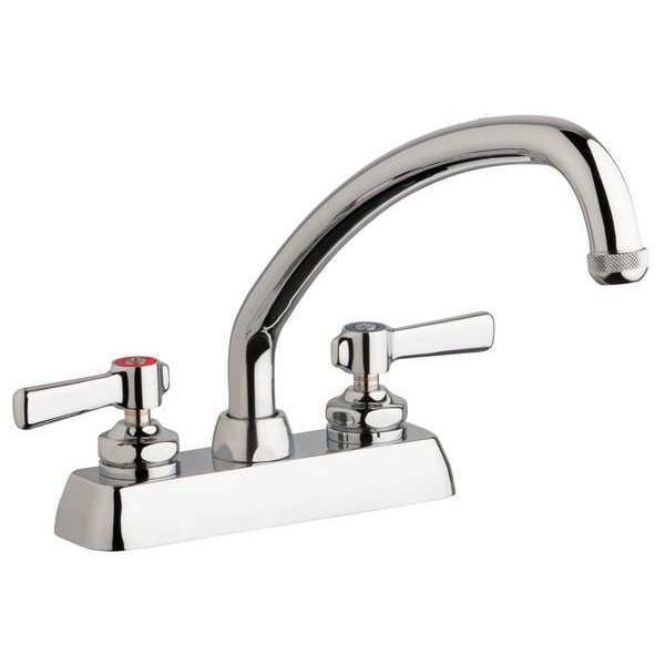 Low Arc Kitchen Faucet, Manual, 4" Mount, 2 Hole Commercial