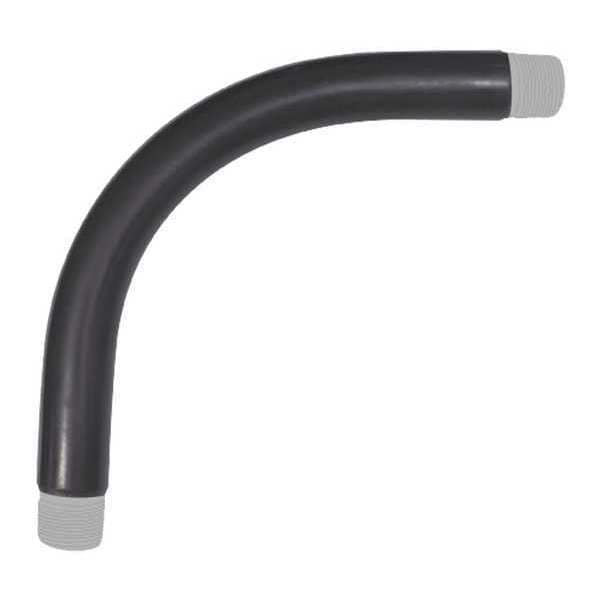 Conduit Fitting 90 Deg Elbow, 5 in, PVC, PVC Coated, BLACK