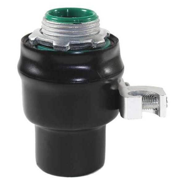 Conduit Fitting Grounding Connector, 1 in, Liquid-Tight, PVC, PVC Coated, Black