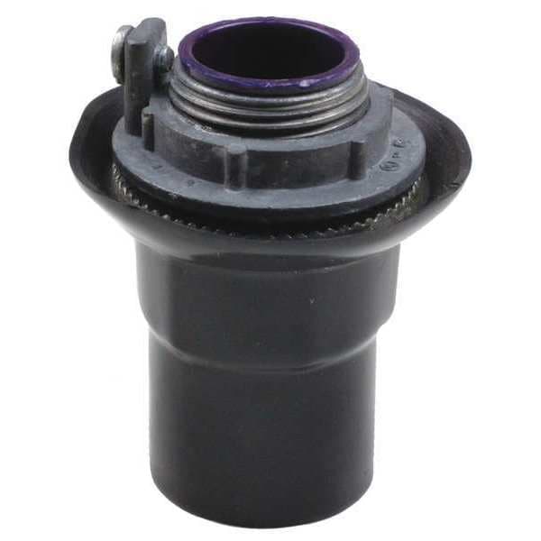 Conduit Fitting Grounding Hub, 1-1/2 in, PVC, PVC Coated, Black