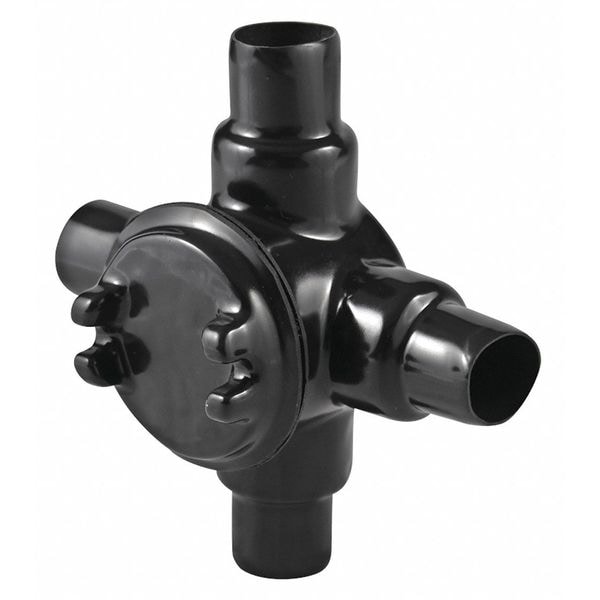 Conduit Box Junction Box, 1/2 in, PVC, PVC Coated, Black