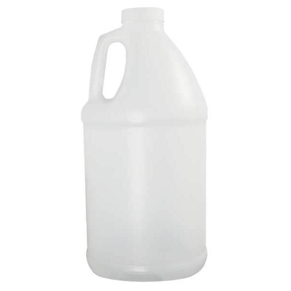 Jug, 3.84 L Capacity - mL, 1 gal Capacity - oz, Screw On Closure, HDPE, Blow Molded Handle, White