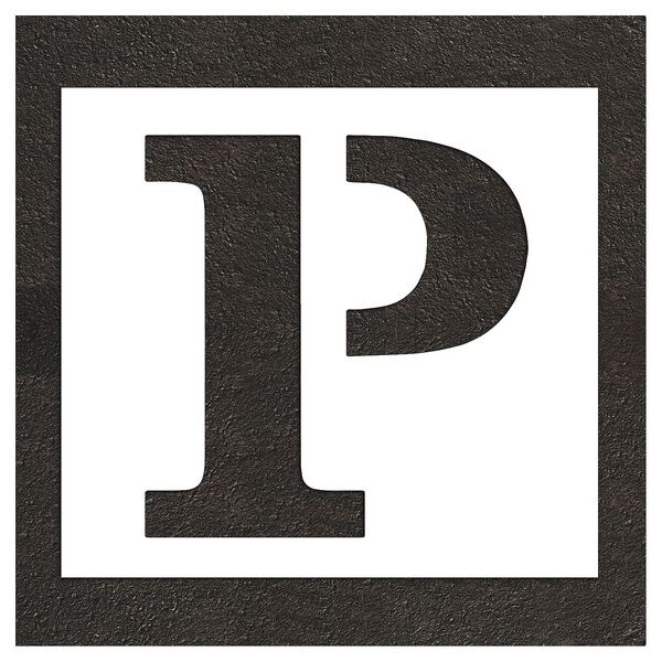 Pavement Stencil, Letter, Parking Lot Symbols, 24 in Character Height, Not Applicable Font, White