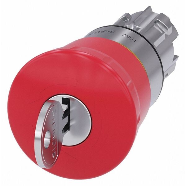Push Button Operator, Red, Metal Bezel