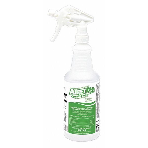 Laundry Sanitizer, 1 qt Trigger Spray Bottle, Liquid, Alcohol, 12 PK