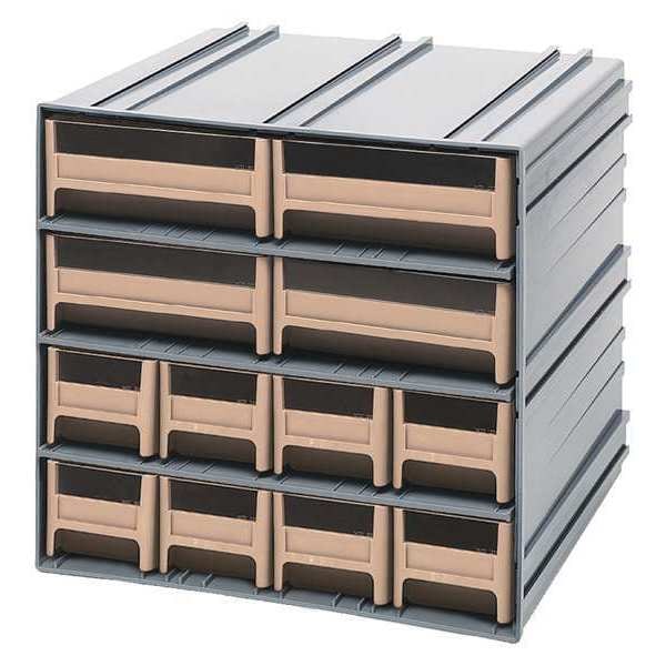 polypropylene, 12 Drawers, 11-3/8 in D x 11-3/4 in W