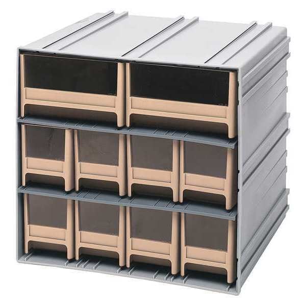 polypropylene, 10 Drawers, 11-3/8 in D x 11-3/4 in W