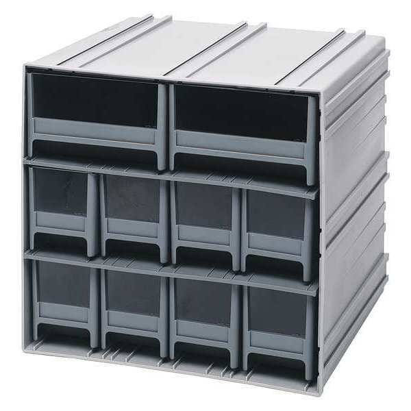 polypropylene, 10 Drawers, 11-3/8 in D x 11-3/4 in W