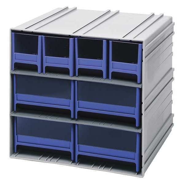 polypropylene, Parts Cabinet With Drawers, 11-3/8 in D x 11-3/4 in W