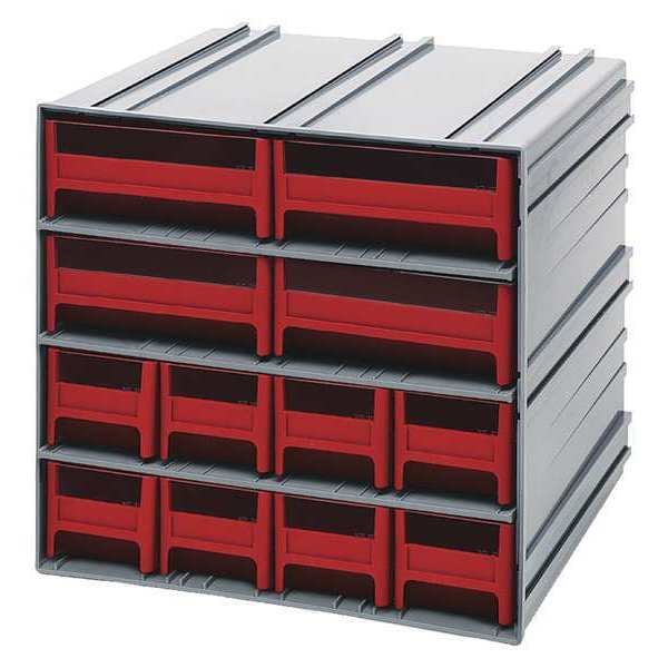 polypropylene, 12 Drawers, 11-3/8 in D x 11-3/4 in W