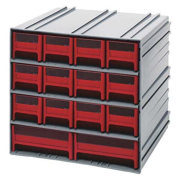 polypropylene, 14 Drawers, 11-3/8 in D x 11-3/4 in W