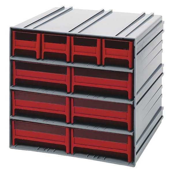 polypropylene, 10 Drawers, 11-3/8 in D x 11-3/4 in W