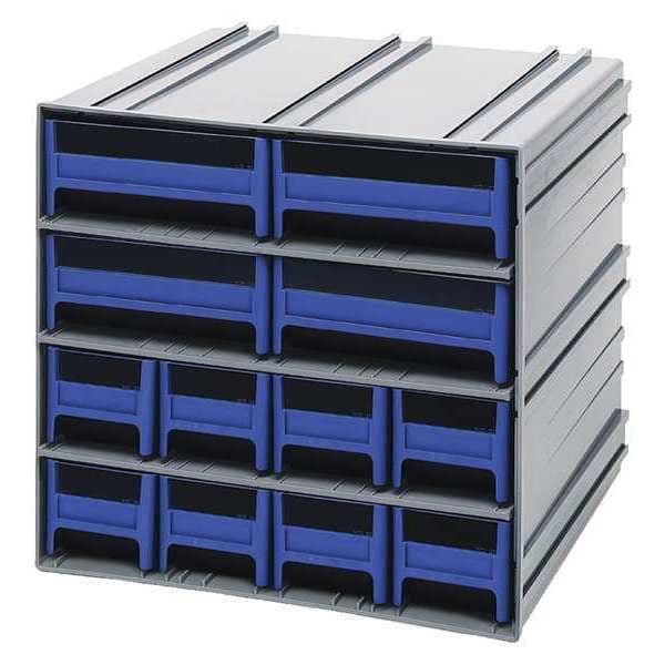 polypropylene, 12 Drawers, 11-3/8 in D x 11-3/4 in W