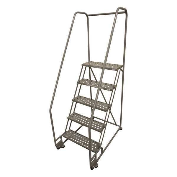 5 Steps, 50" H Steel Tilt and Roll Ladder
