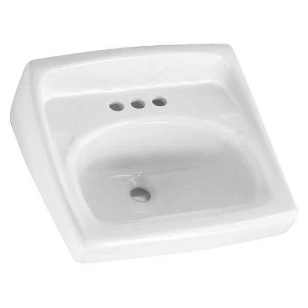 White Bathroom Sink, Vitreous China, Wall Mount