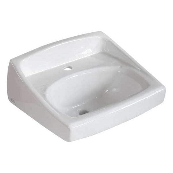 White Bathroom Sink, Vitreous China, Wall Mount