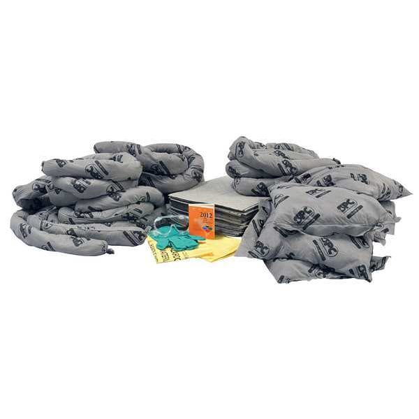 Spill Kit Refill, 36 gal Volume Absorbed per Kit, 30 gal Capacity, Refill, Gray