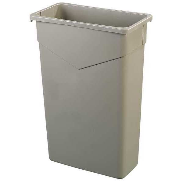 23 gal. LLDPE Rectangular Trash Can, Beige