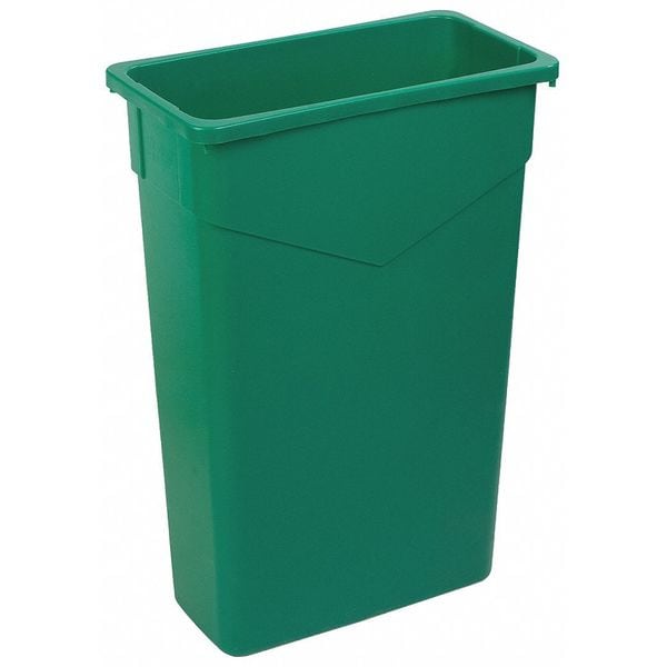 23 gal. LLDPE Rectangular Trash Can, Green