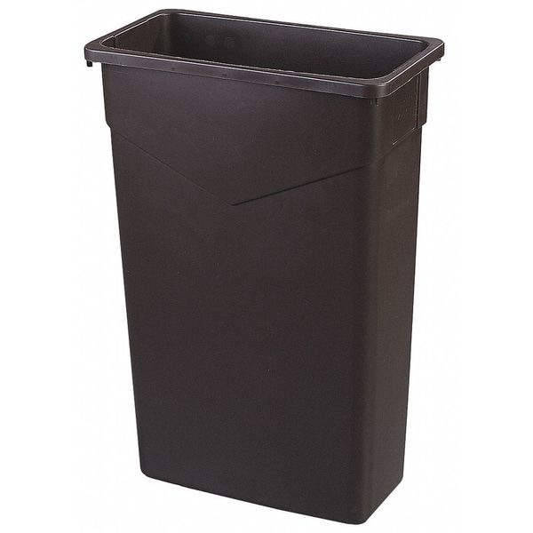 23 gal. LLDPE Rectangular Trash Can, Dark Brown