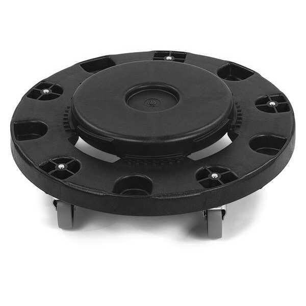 Standard Round Container Dolly, Black, PK2