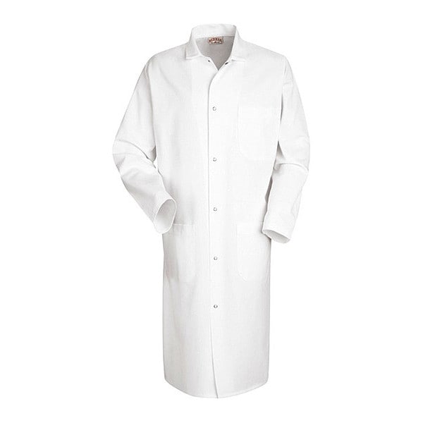 Coat, 65% Polyester/35% Cotton, Grippers, White, 3XL