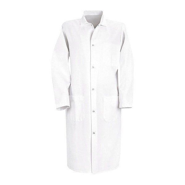 Coat, 65% Polyester/35% Cotton, Grippers, White, 2XL