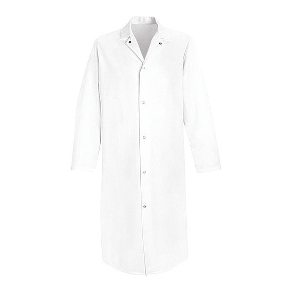 Coat, 65% Polyester/35% Cotton, Grippers, White, 2XL