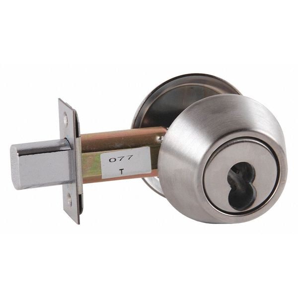 Deadbolt, Cylindrical, Satin Chrome Finish