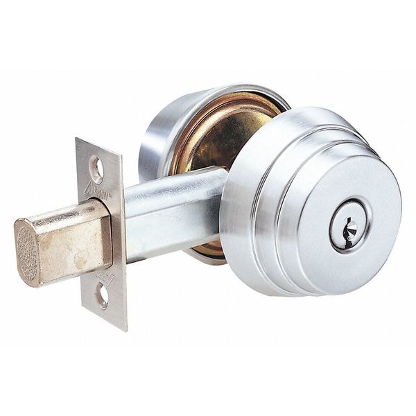 Deadbolt, Cylindrical, Satin Chrome Finish