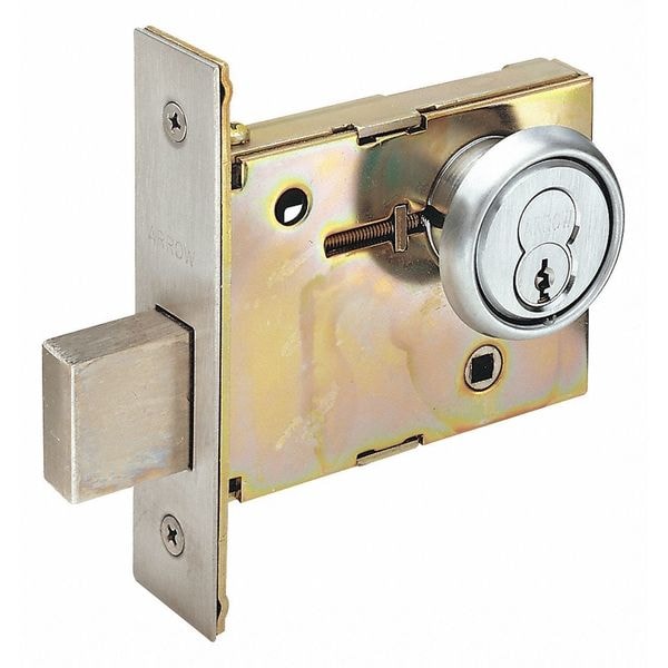 Deadbolt, Mortise, Satin Chrome Finish