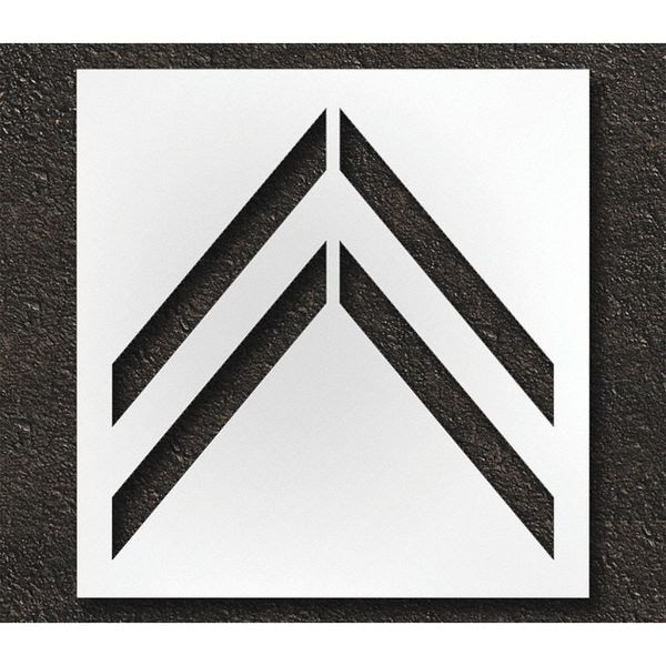Pavement Stencil, Symbol, Bike Lane Chevron, 40 in Character Height, Not Applicable Font, Clear