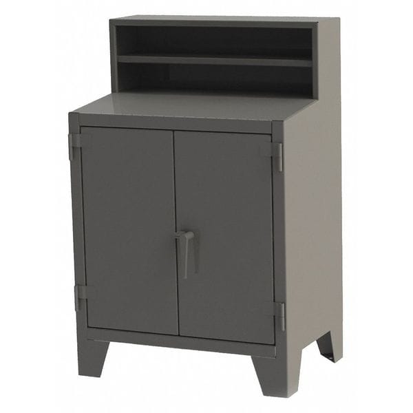 Cabinet Shop Desk, 54" H, Charcoal Gray