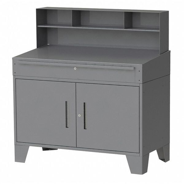 Cabinet Shop Desk, 54" H, Charcoal Gray