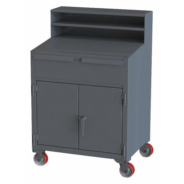Cabinet Shop Desk, 54" H, Charcoal Gray