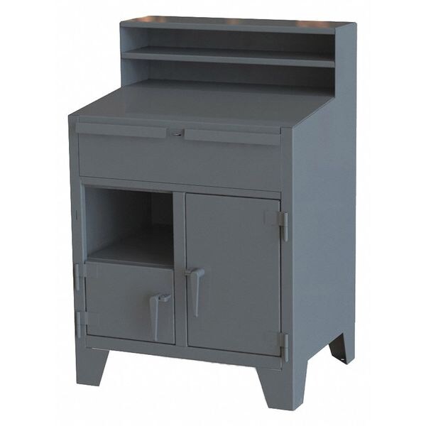 Cabinet Shop Desk, 54" H, Charcoal Gray