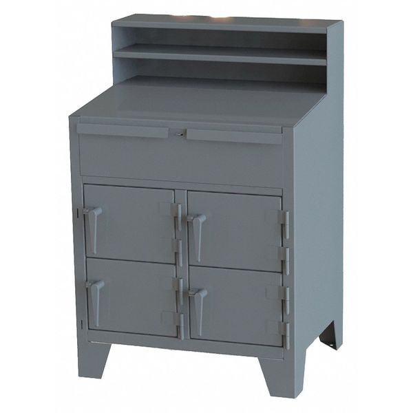 Cabinet Shop Desk, 54" H, Charcoal Gray