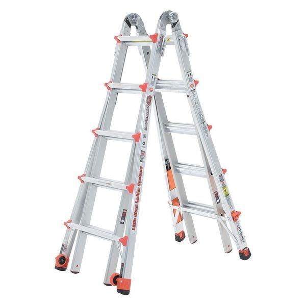 Multipurpose Ladder, 19 ft, Aluminum, 300 lb Load Capacity