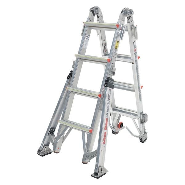 Multipurpose Ladder, 15 ft, Aluminum, 375 lb Load Capacity