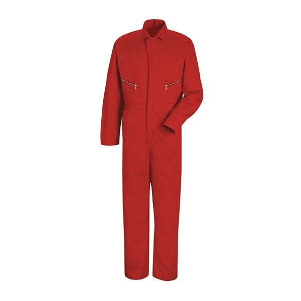 CC18 Mns Ls Cotton Coverall-Red, Cotton, 8.5 oz Fabric Weight, Red, 42 Short